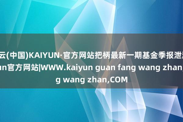 开云(中国)KAIYUN·官方网站把柄最新一期基金季报泄漏-kaiyun官方网站|WWW.kaiyun guan fang wang zhan,COM