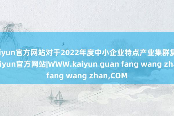 kaiyun官方网站对于2022年度中小企业特点产业集群复核使命-kaiyun官方网站|WWW.kaiyun guan fang wang zhan,COM
